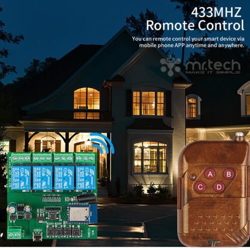 Wifi+Ble with RF Module 4CH Relay Work With Alexa Google Home