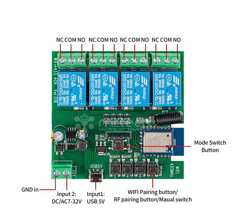 WifiBle with RF Module 4CH Re