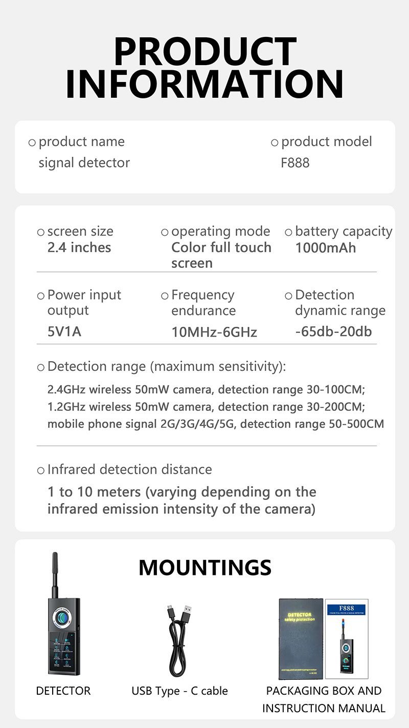 Anti-candid Camera GPS Smart Detector AI Chip Detection