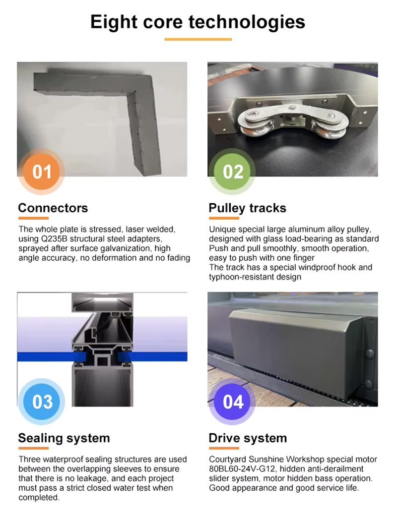 Automatic Telescopic Glass Swimming Pool Cover 11