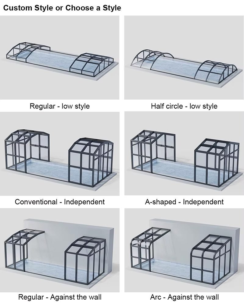 Automatic Telescopic Glass Swimming Pool Cover 15