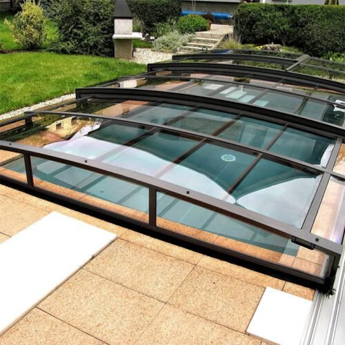 Automatic Telescopic Glass Swimming Pool Cover
