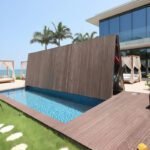 Bi-Fold Swimming Pool Wooden Plastic Pool Cover