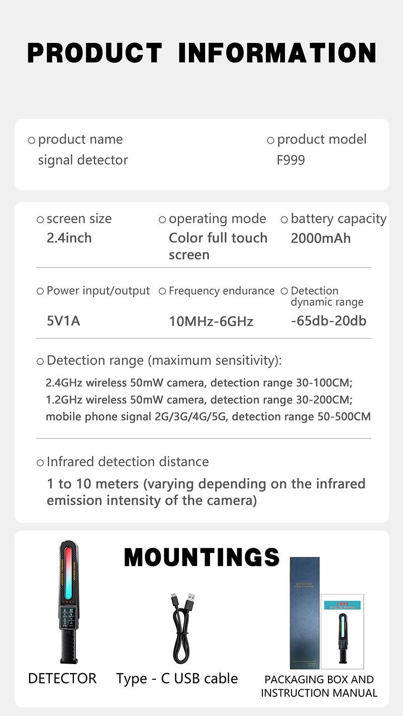 Portable RF Signal Scanner and Camera Finder