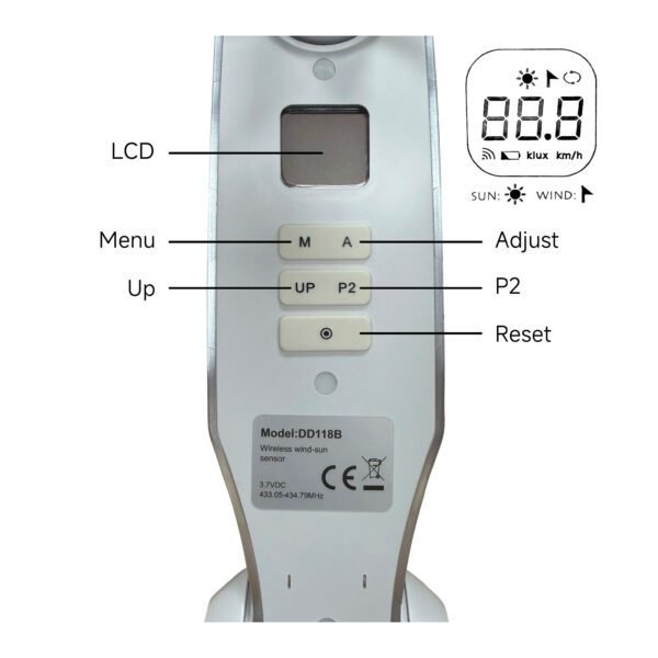 Wireless Wind Sun Rain Solar Sensors Awning Parts Wind Sensors