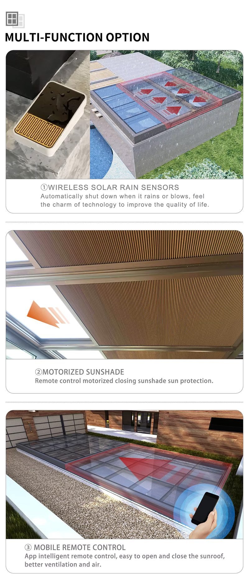 Automatic Sliding Glass Roof