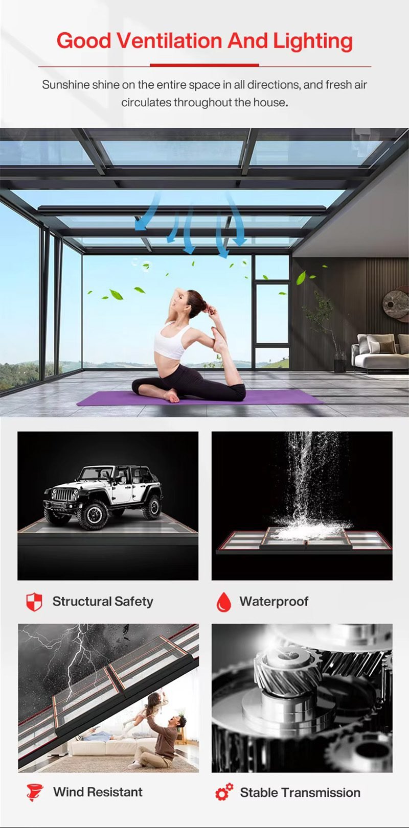 Horizontal Trackless Sliding Sunroof 11