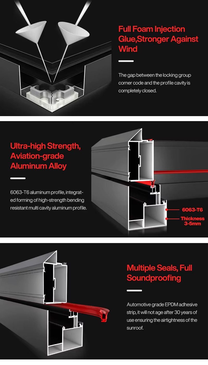 Horizontal Trackless Sliding Sunroof 13