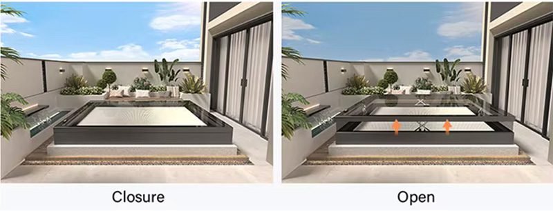 Intelligent Remote Control Electric Rising Skylight 7
