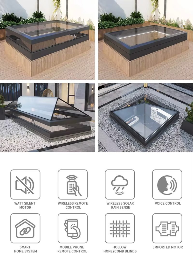Intelligent Remote Control Electric Rising Skylight 9