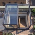 L Shape Sliding for Stairway Roof Exit Trapezoid