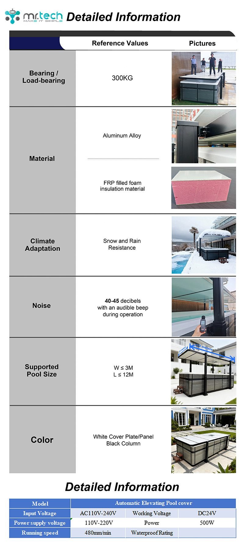 Outdoor Electric Lift Pool Cover for Insulated