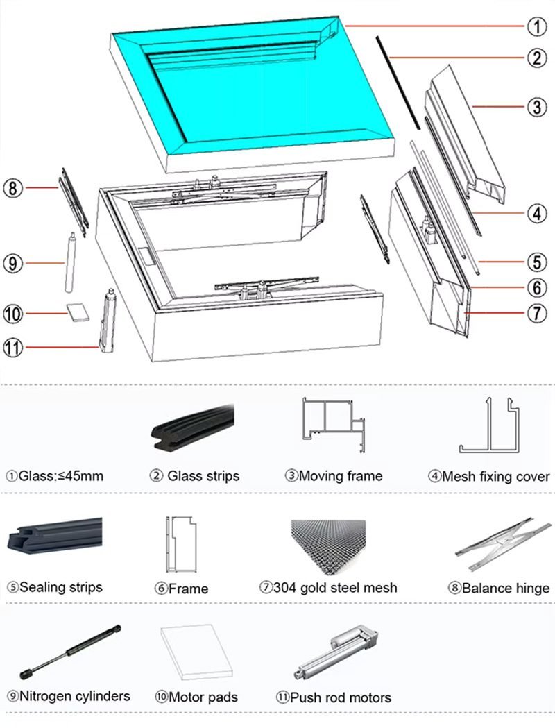 Premium Quality Motorized Vertical Rise Skylight 8