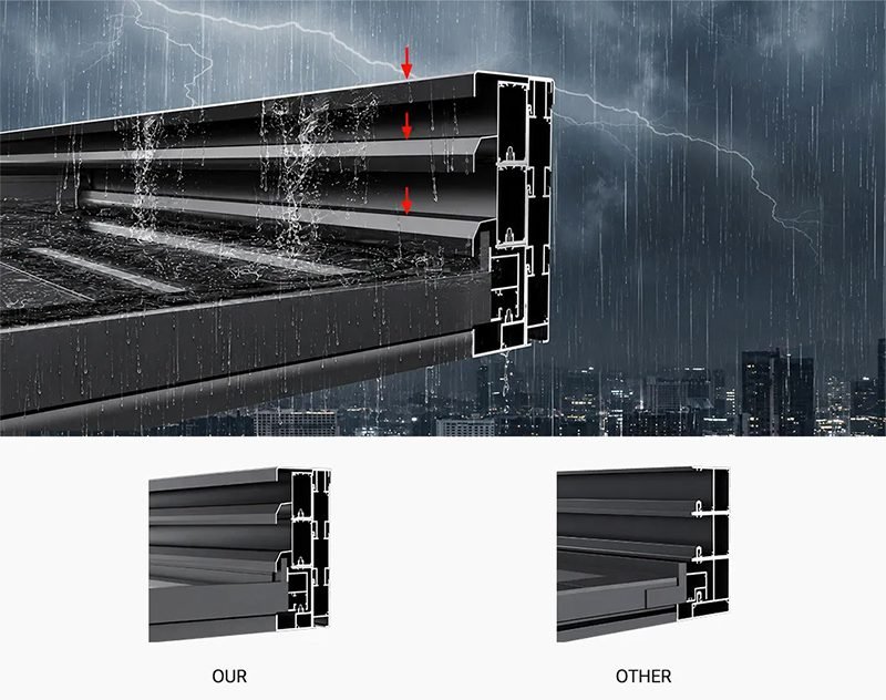 Motorised Glass Retractable Roof Systems 10