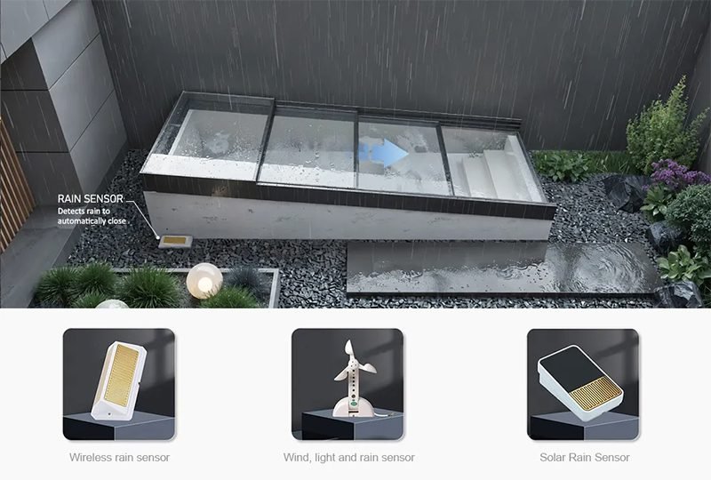 Motorised Glass Retractable Roof Systems 13
