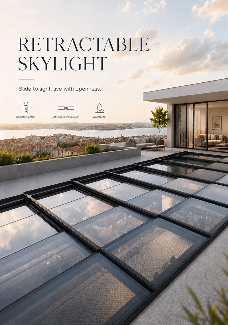 Motorised Glass Retractable Roof Systems 16