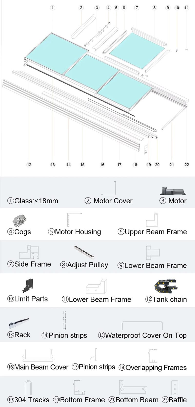 Motorised Glass Retractable Roof Systems 6