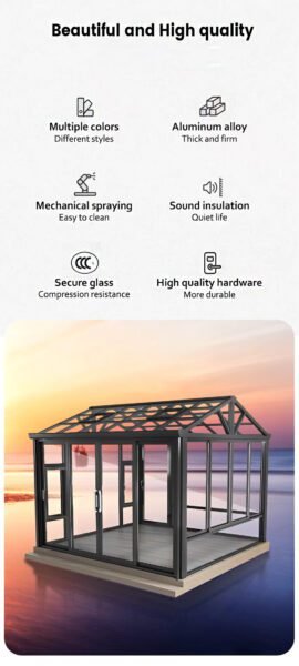 Prefabricated Aluminum Sunroom Glass House 18