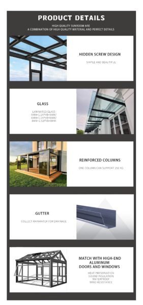 Prefabricated Aluminum Sunroom Glass House 19