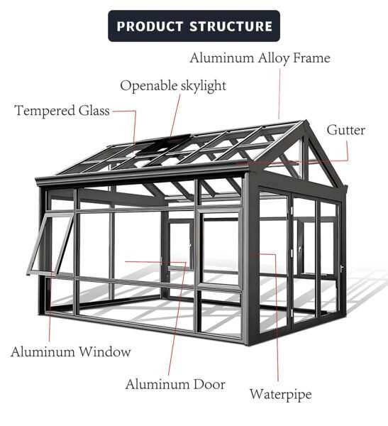 Prefabricated Aluminum Sunroom Glass House 6