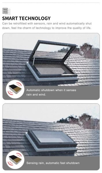 Ventilated Glass Roof Window Skylight