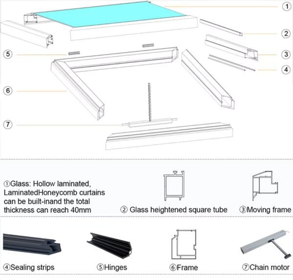 Automatic Chain Top Hung Skylight
