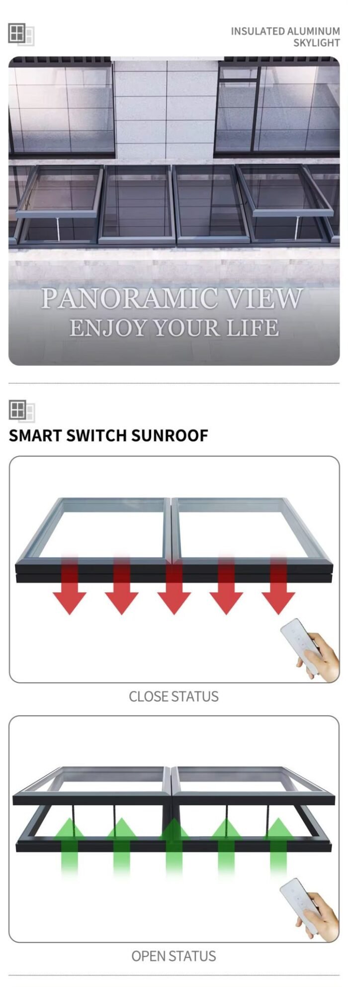 Automatic Chain Top Hung Skylight