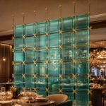 Blue Square Solid Glass Hanging Panel
