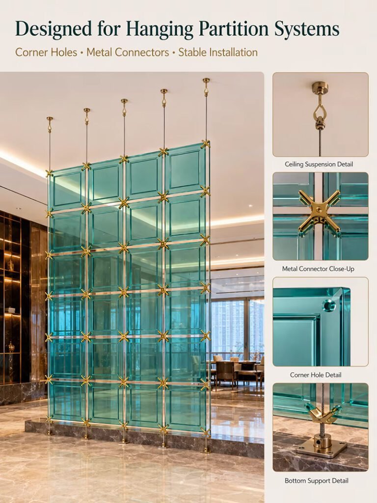 Square Solid Glass Hanging Panel