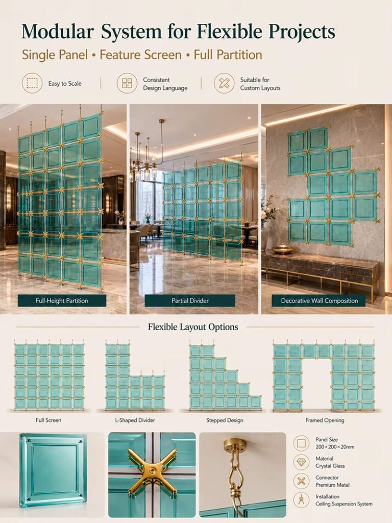 Square Solid Glass Hanging Panel