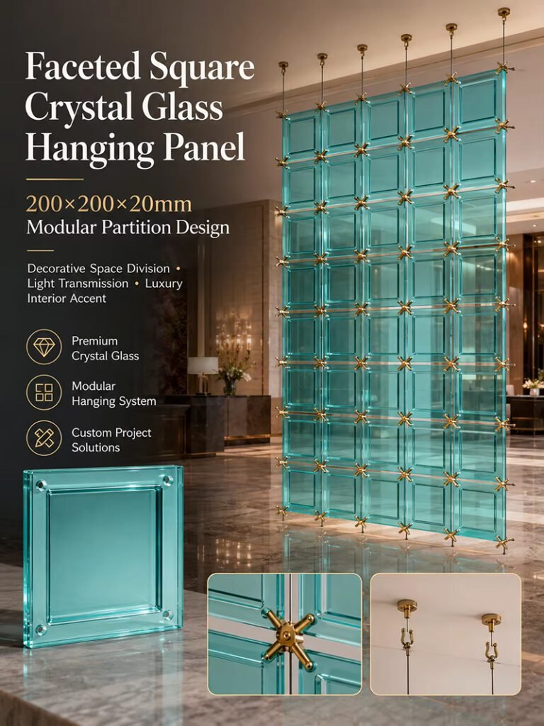 Square Solid Glass Hanging Panel