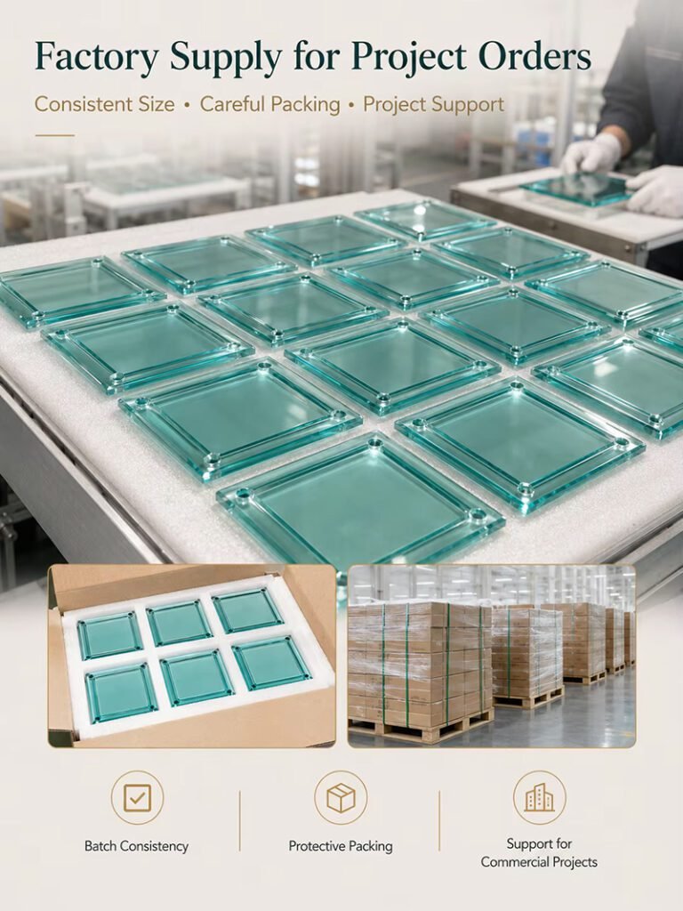 Square Solid Glass Hanging Panel