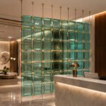Blue Square Solid Glass Hanging Panel
