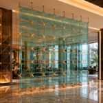 Blue Square Solid Glass Hanging Panel
