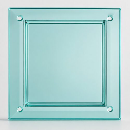 Blue Square Solid Glass Hanging Panel