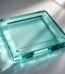 Blue Square Solid Glass Hanging Panel