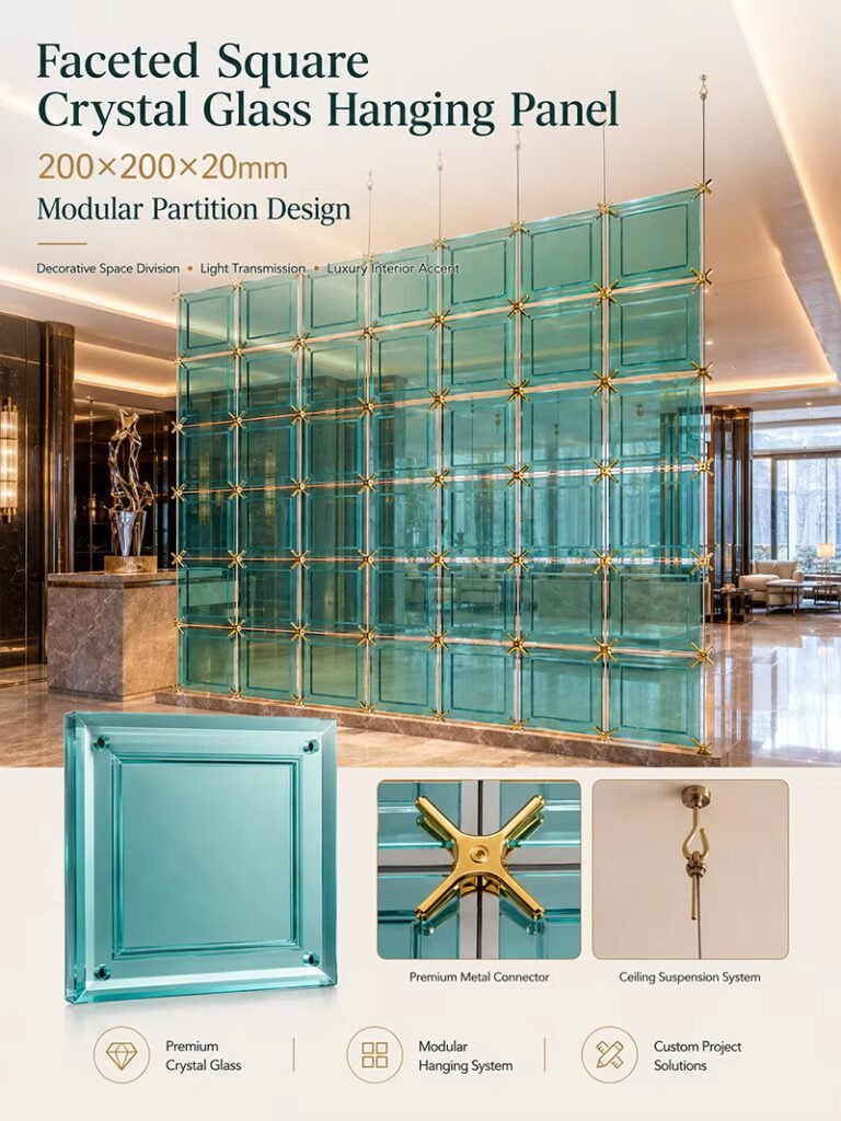 Square Solid Glass Hanging Panel