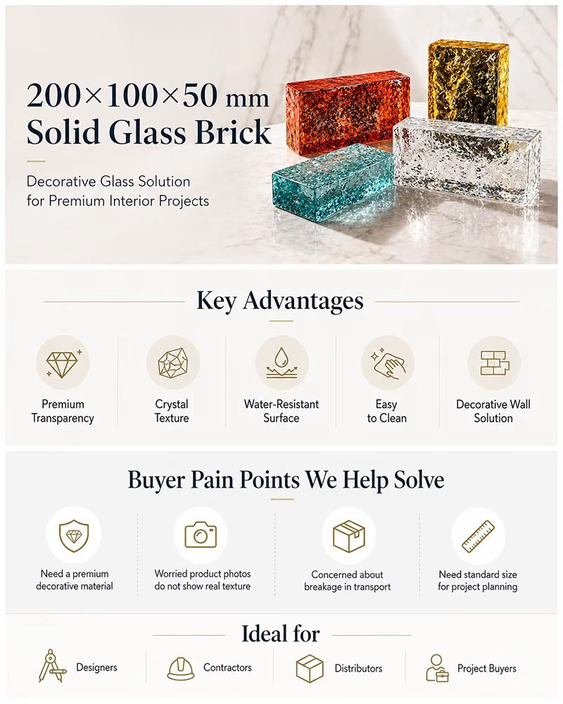 Decorative Glass Bricks with Smooth Surface