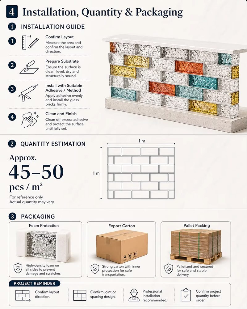 Decorative Glass Bricks with Smooth Surface