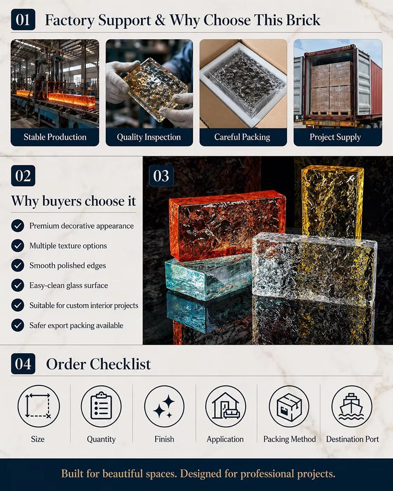 Decorative Glass Bricks with Smooth Surface