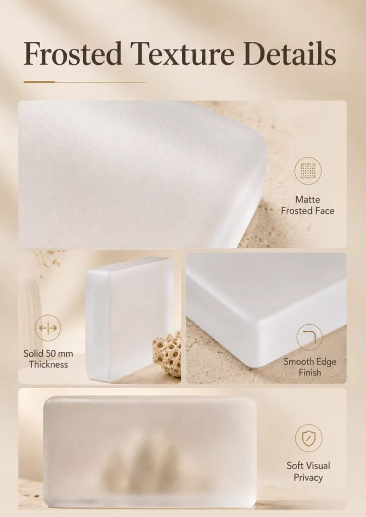 Frosted Solid Glass Bricks for Indoor Outdoor Decoration
