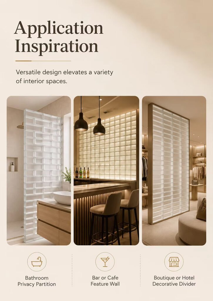 Frosted Solid Glass Bricks for Indoor Outdoor Decoration
