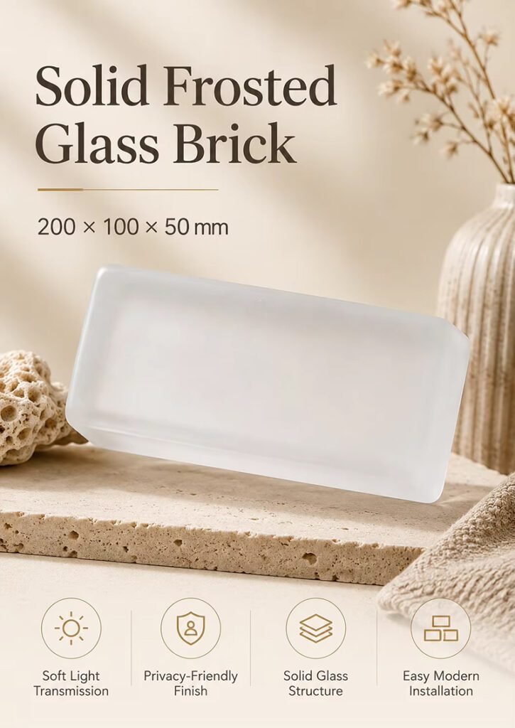 Frosted Solid Glass Bricks for Indoor Outdoor Decoration