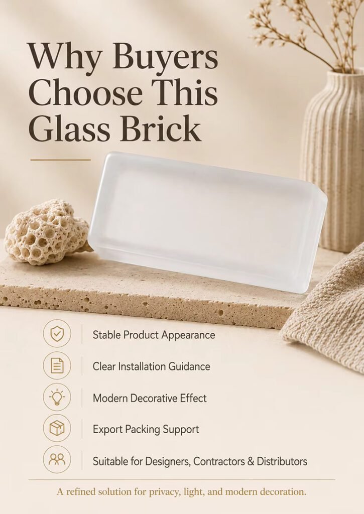 Frosted Solid Glass Bricks for Indoor Outdoor Decoration