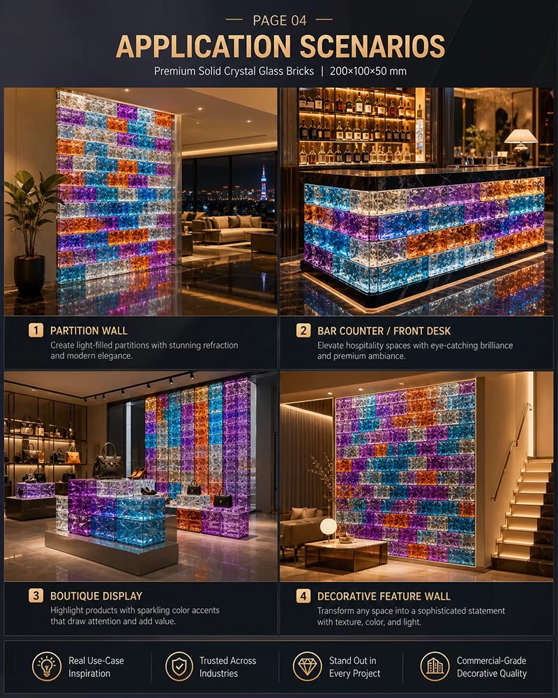 Glass Brick Pattern for Wall Tiles
