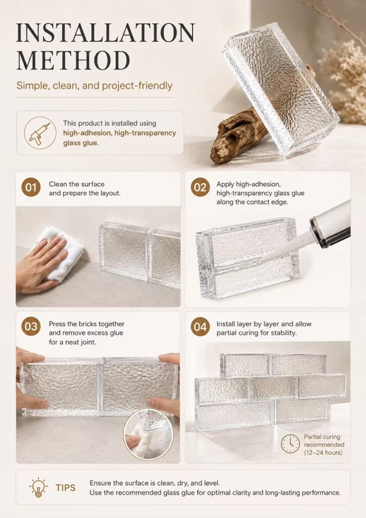 Glass Bricks Art Wall Decoration