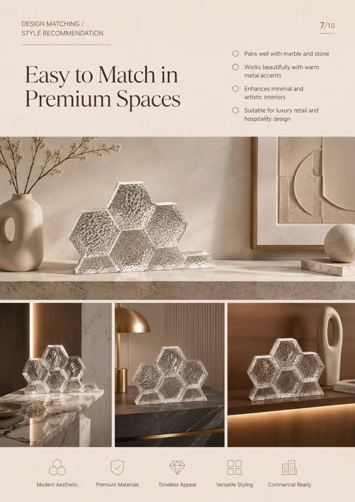 Hexagon Solid Glass Bricks