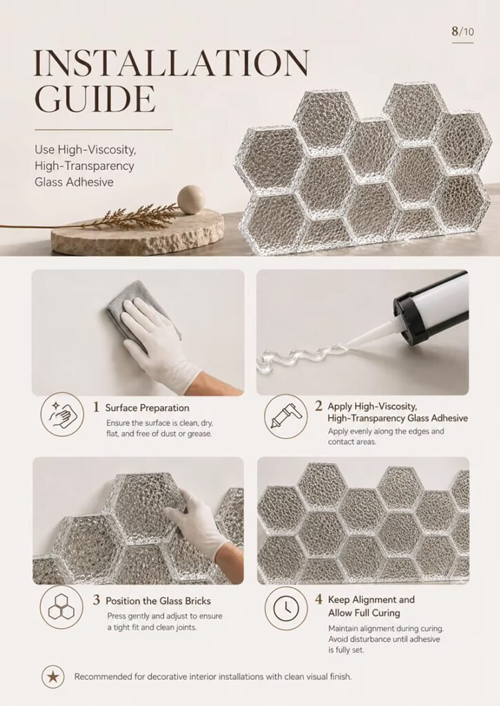 Hexagon Solid Glass Bricks