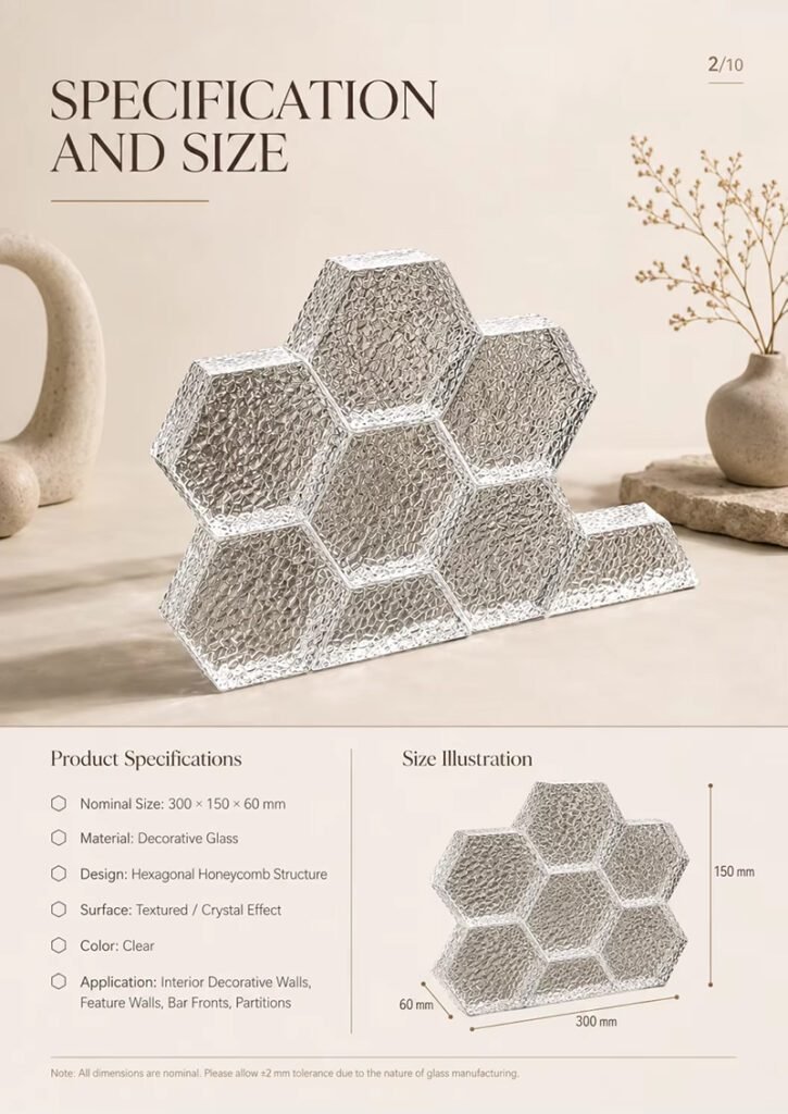 Hexagon Solid Glass Bricks