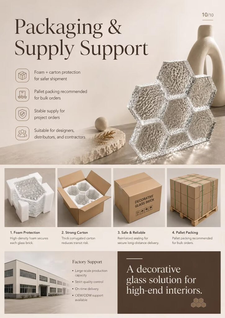 Hexagon Solid Glass Bricks